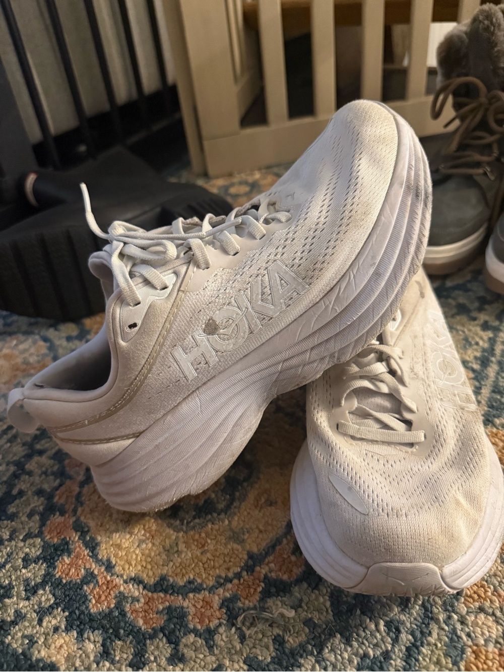 Hoka Women's White Cushioned Running Shoes